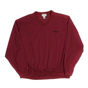 Vintage 80s Izod nylon shell red pullover windbreaker mens XL